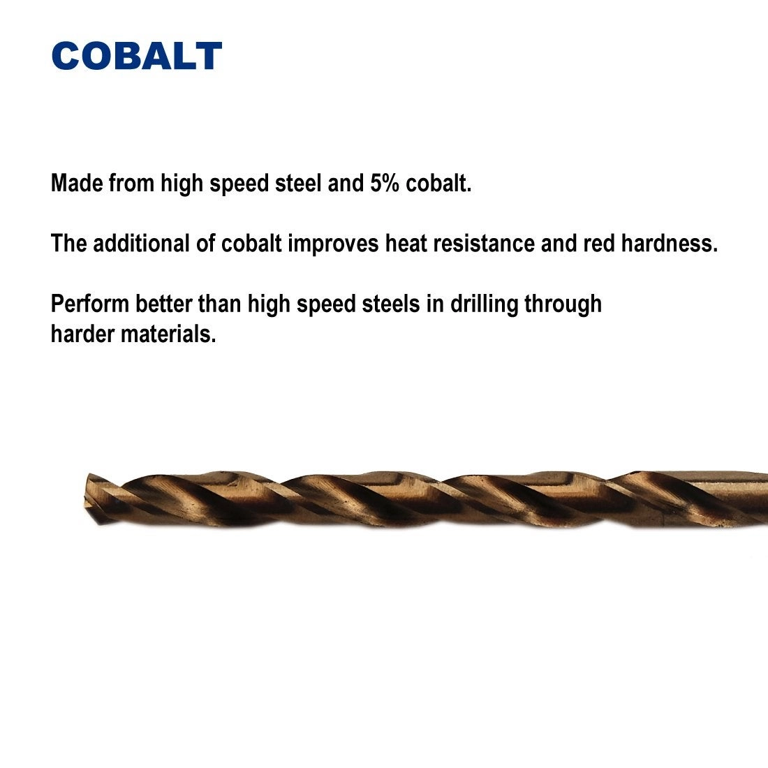 Twist Drill Bits - Cobalt Steel M35 12 piece(s) 7/64-Inch