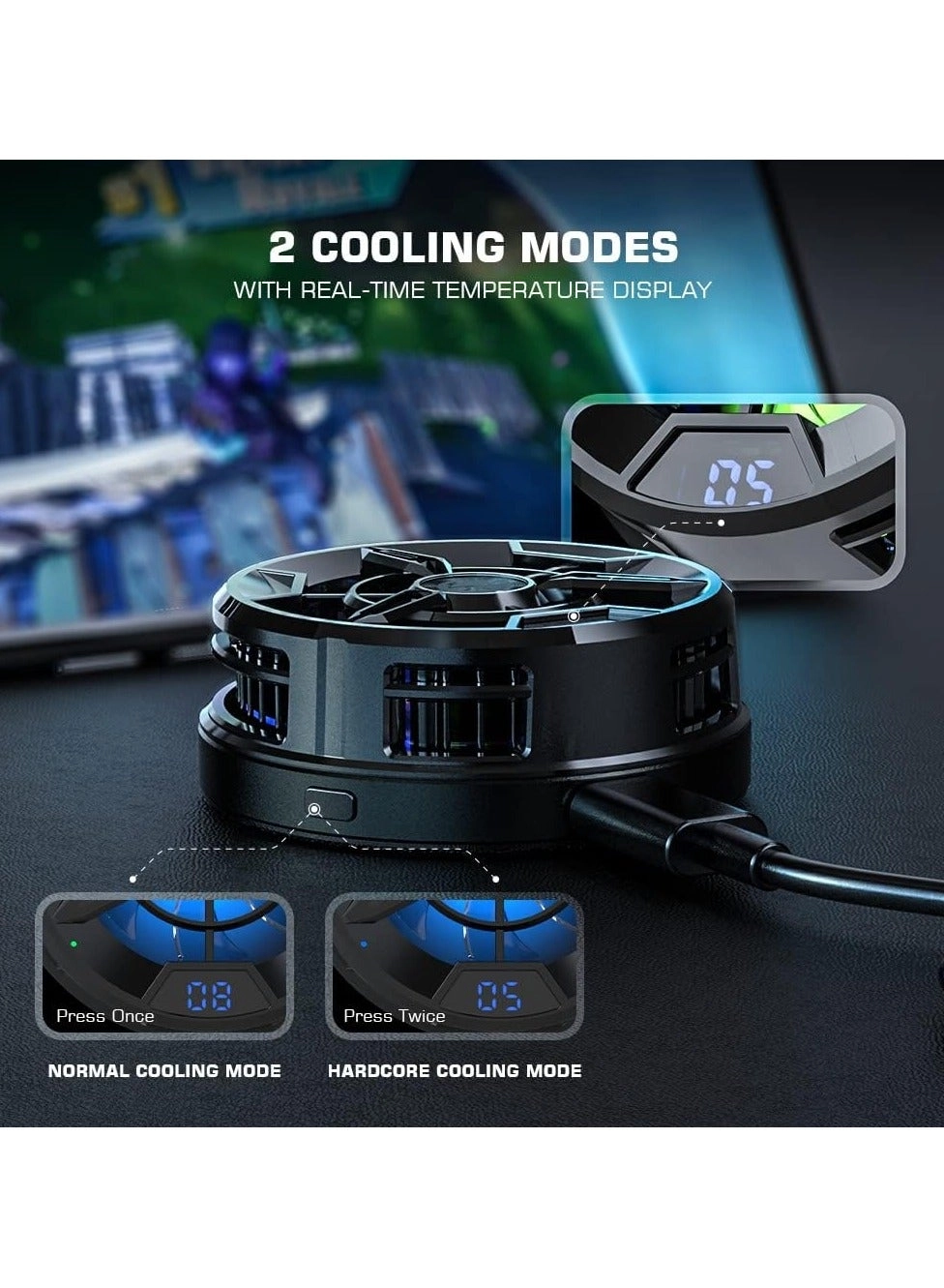 F9 Semiconductor Phone Cooler - 7-Blade Fan