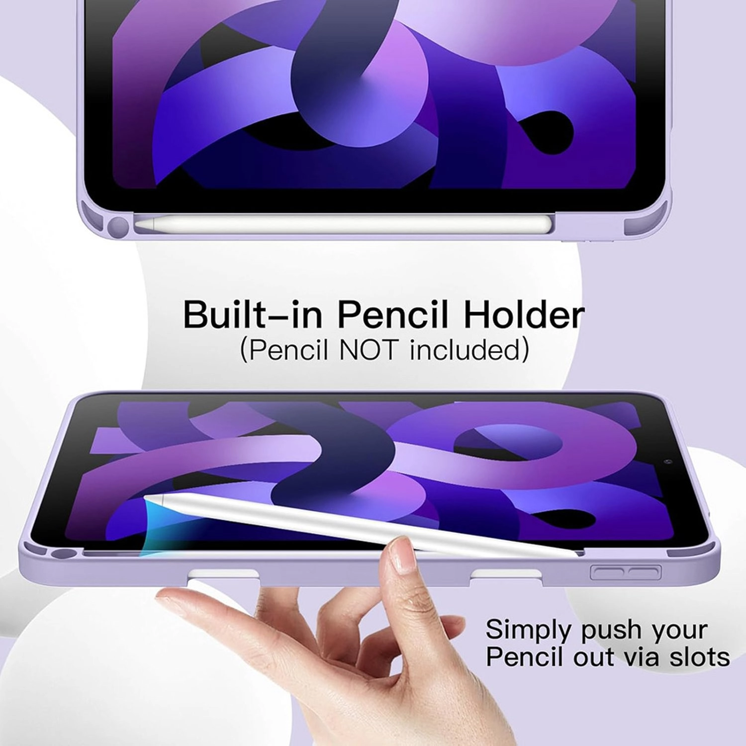 Tri-Fold Book Case with Pencil Holder for iPad Air 13-inch (2024)