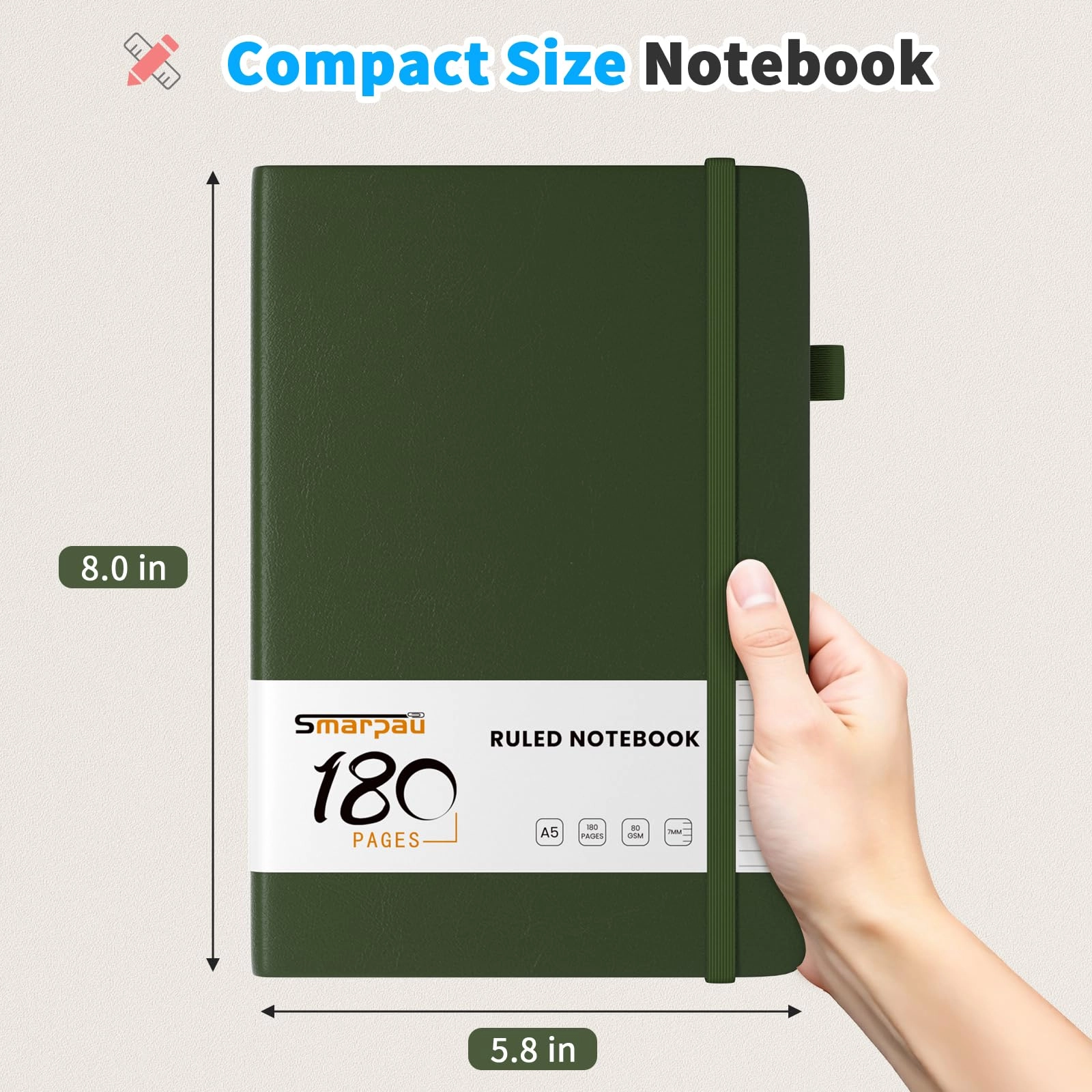 Notebook A5 Hardcover - Lined 180 Pages