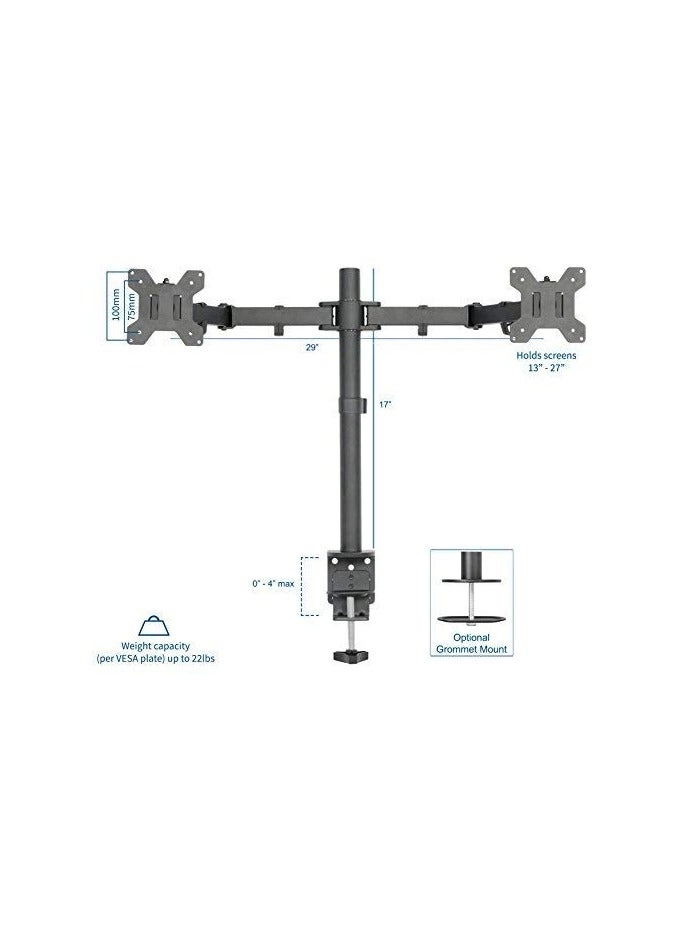 Dual LCD Monitor Desk Mount Stand - 2 27in