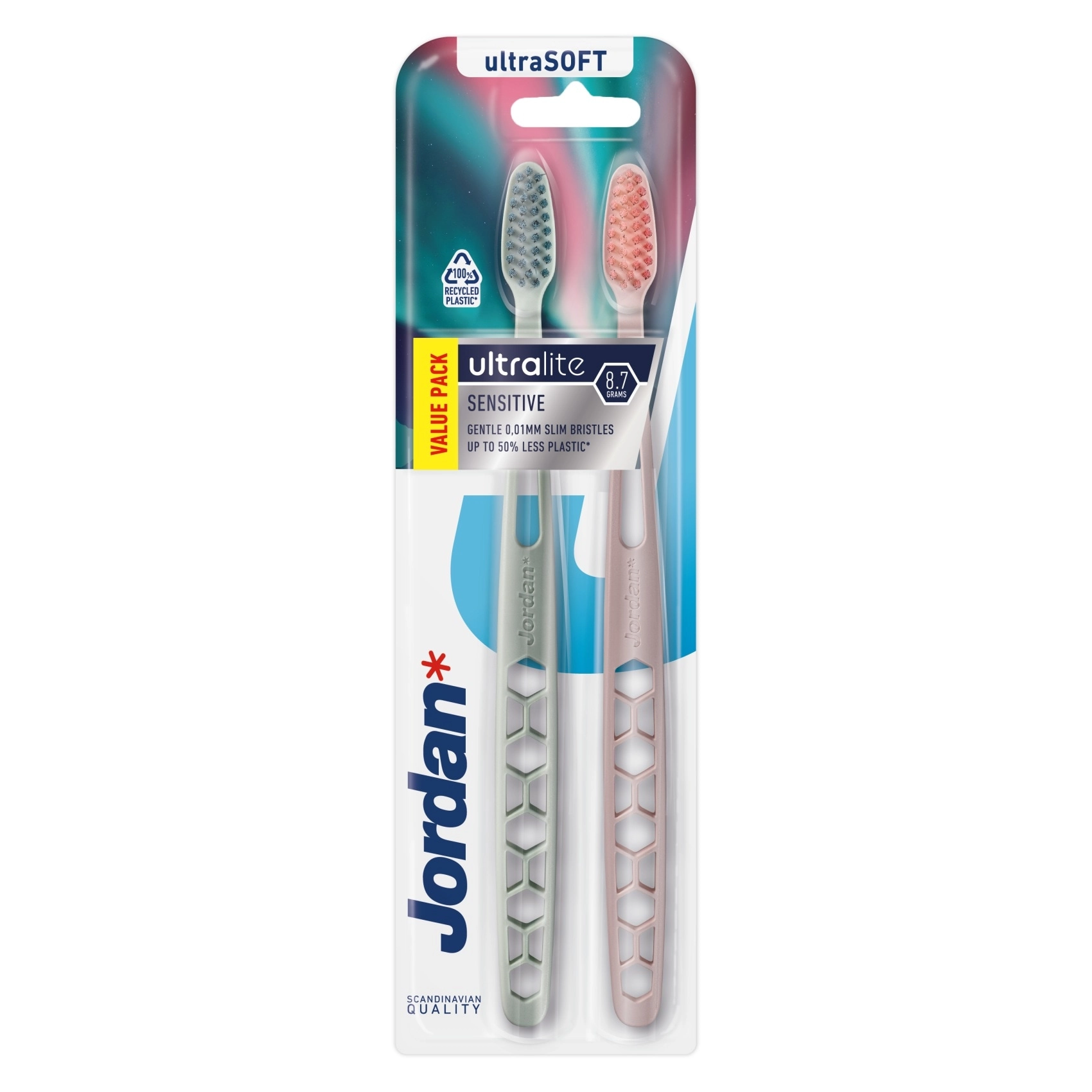 Jordan Ultralite Sensitive Toothbrush - Ultra Soft 2-Piece Pack