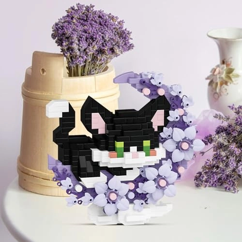 Cat mini building blocks - little black cat little white cat 2pcs