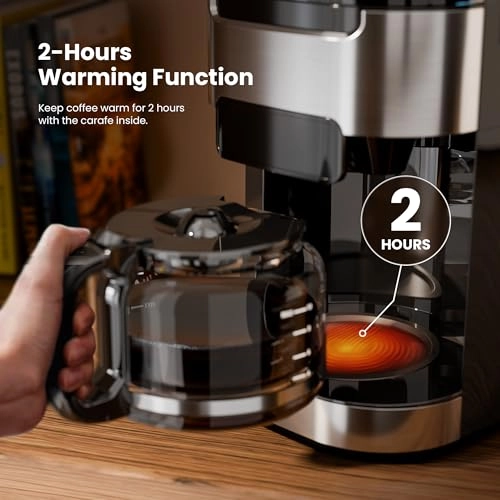 10-Cup Digital Drip - 1.5L Built-in Grinder 12-Hour Timer
