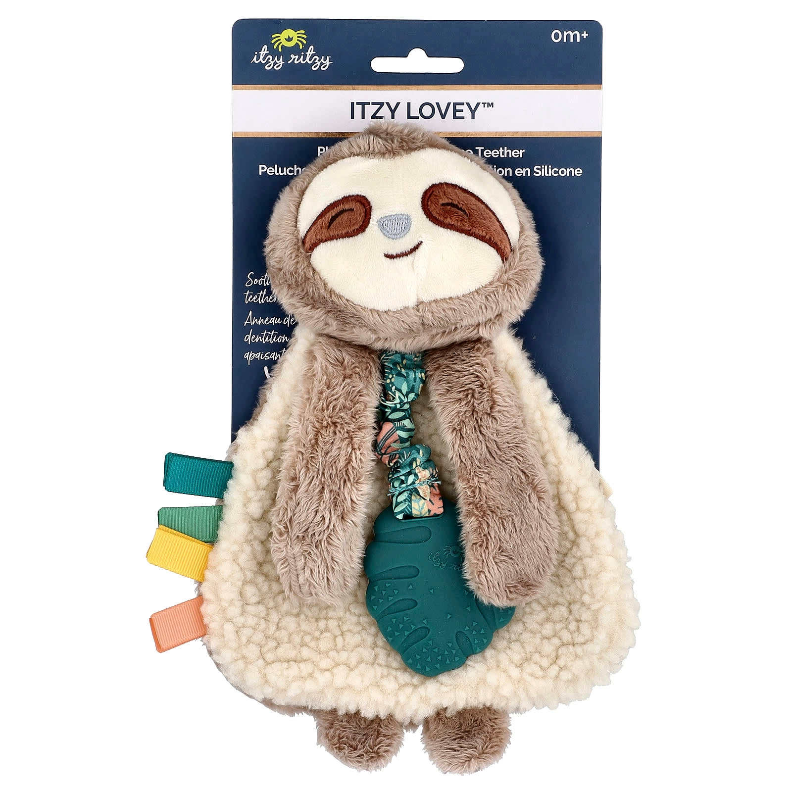 Itzy Ritzy Lovey Infant Teether Toy - Sherpa fabric silicone teether