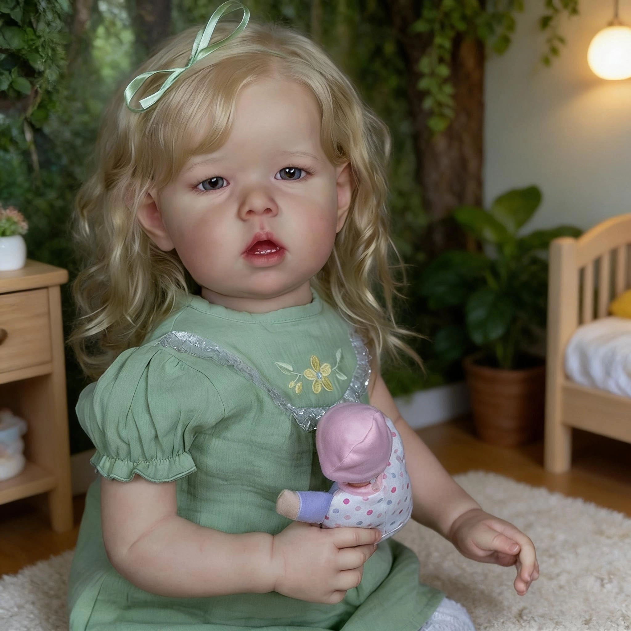 Nanjing Tianzeng Gifts Co.,Ltd Liam Reborn Baby Doll - 28 inch Vinyl Light Green Clothes Ages 3+