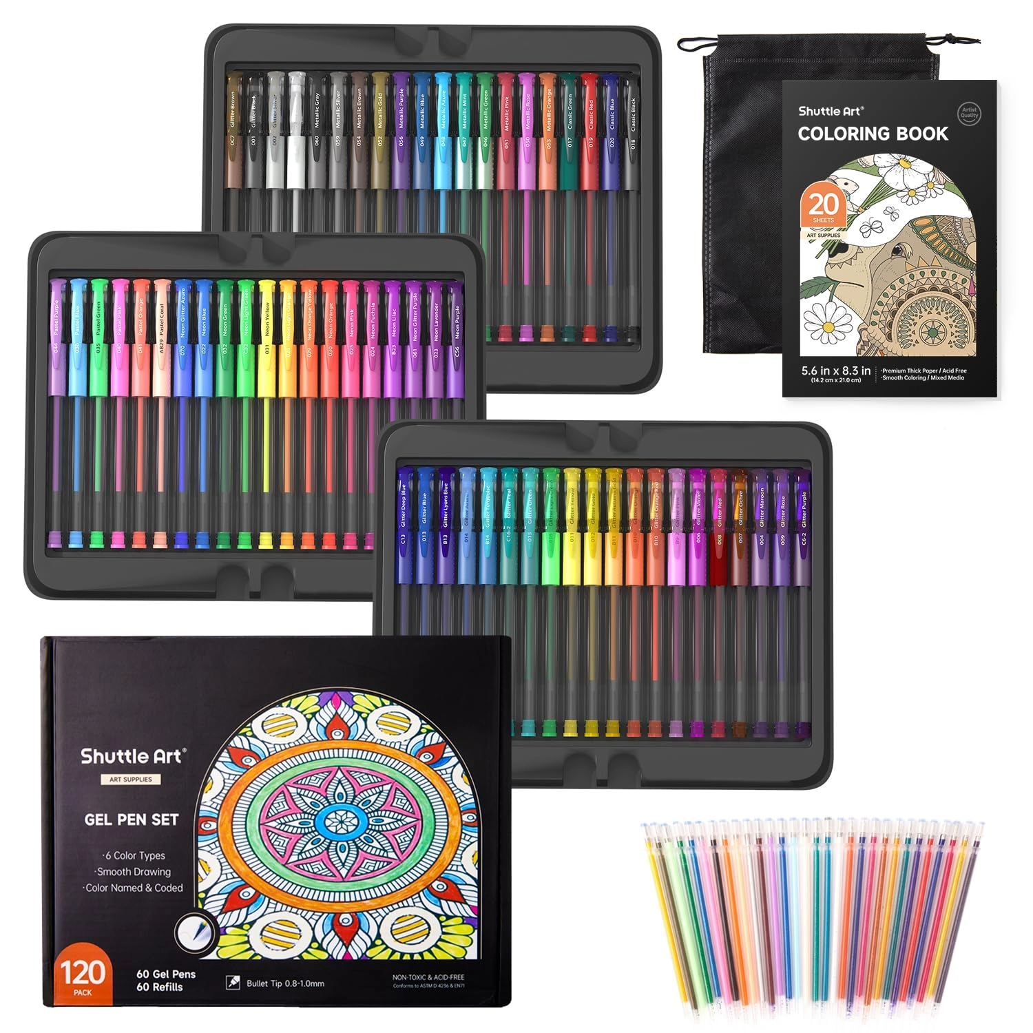 Gel Pen Set - 120.0 count 1_0_1_9mm