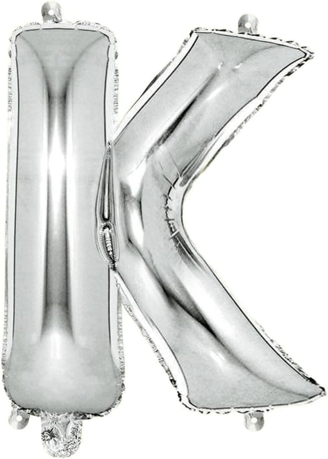 AL ARQAM LLC K Alphabet Letter Foil Balloon - 16-Inch Silver