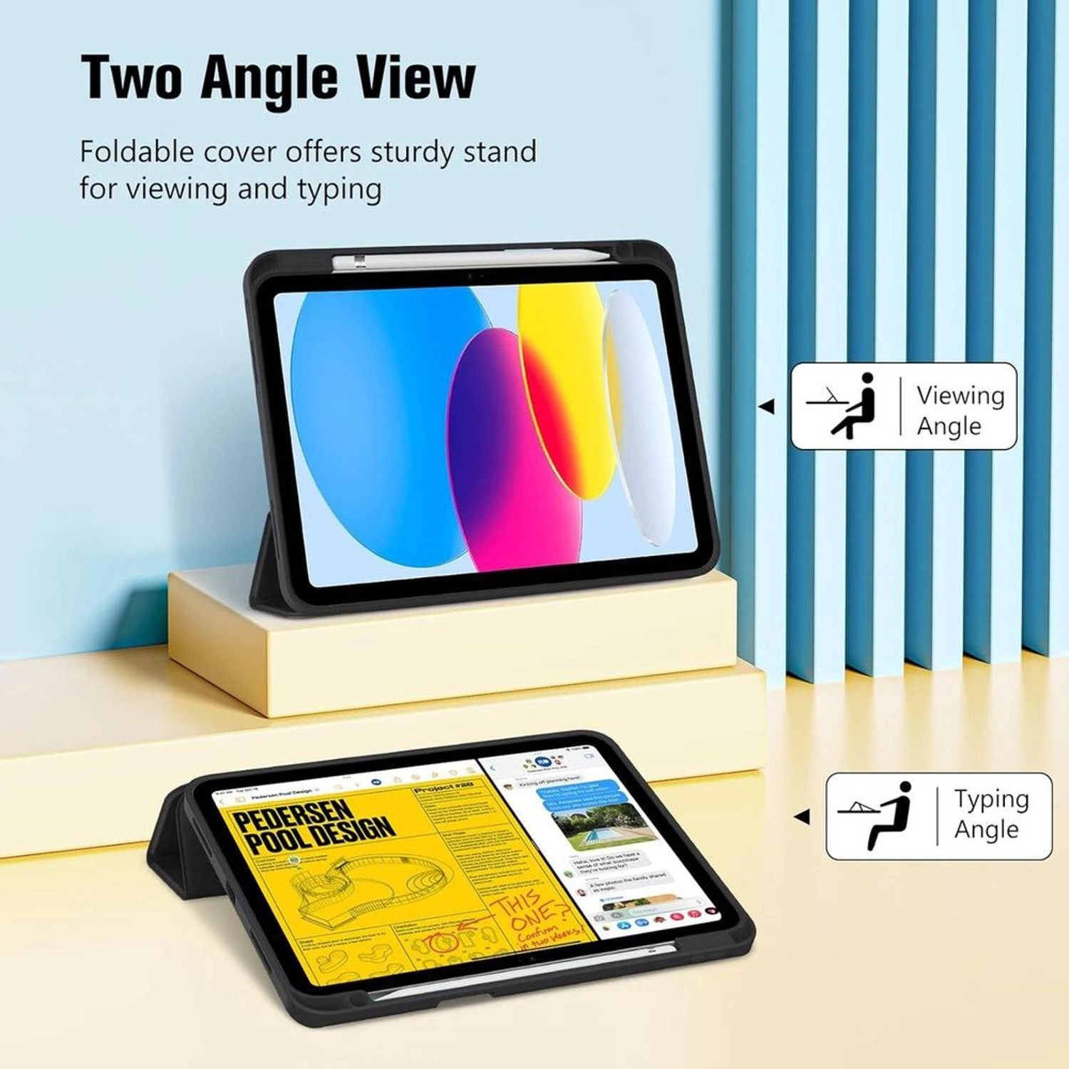 Trifold Stand Case with Pencil Holder for iPad 10.9-inch (10th Gen)