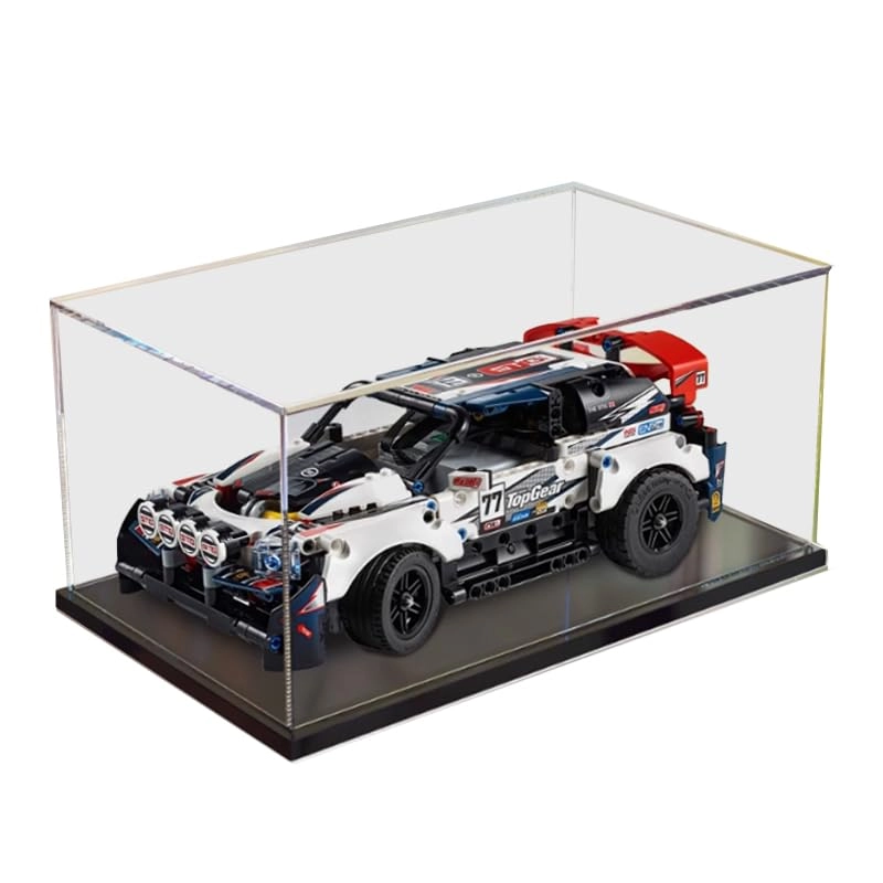 HCAEIOFJ Clear Acrylic Display Case (42109) - 30x18x13cm Black Bottom
