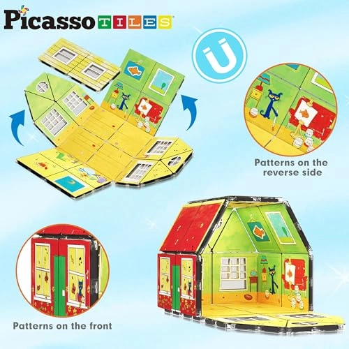 Magnetic Tiles - Pete the Cat Pete the Cat Double House 24 pcs
