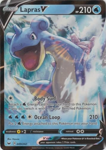Pokémon Pokemon Lapras V 049/202 - English - 1pcs + Toploader