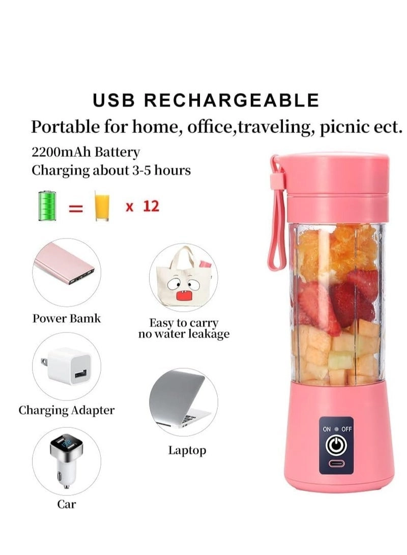 Portable Blender Cup - USB Rechargeable Six-Blade Portable