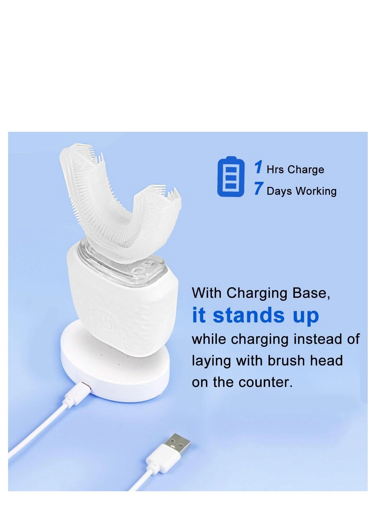 Ultrasonic Teeth Cleaner - U-Shaped 30,000 VPM USB Rechargeable