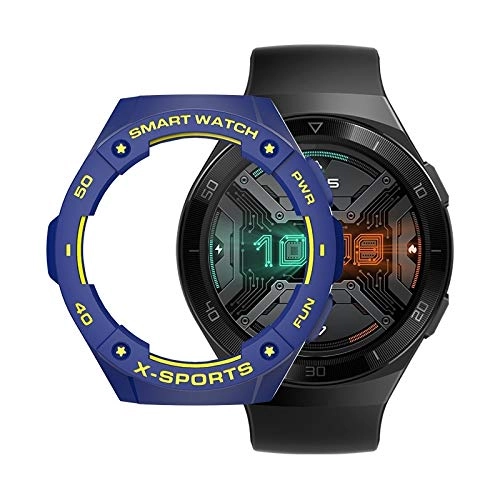 Full Body Case for Huawei Watch GT2e - Blue+Yellow TPU