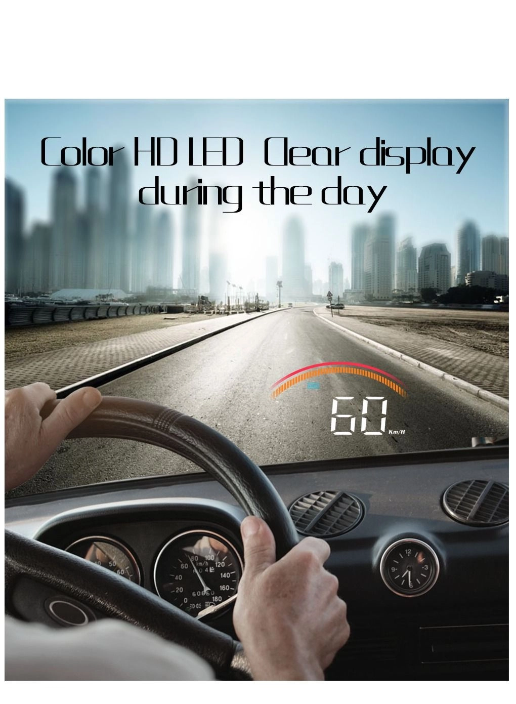 Head Up Display (HUD) Vehicle Speed Meter - Dual Mode OBD & GPS Color HD LED