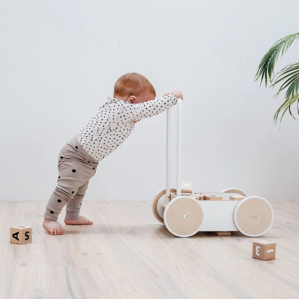 Wooden Baby Walker - White 53 x 30 x 42 cm