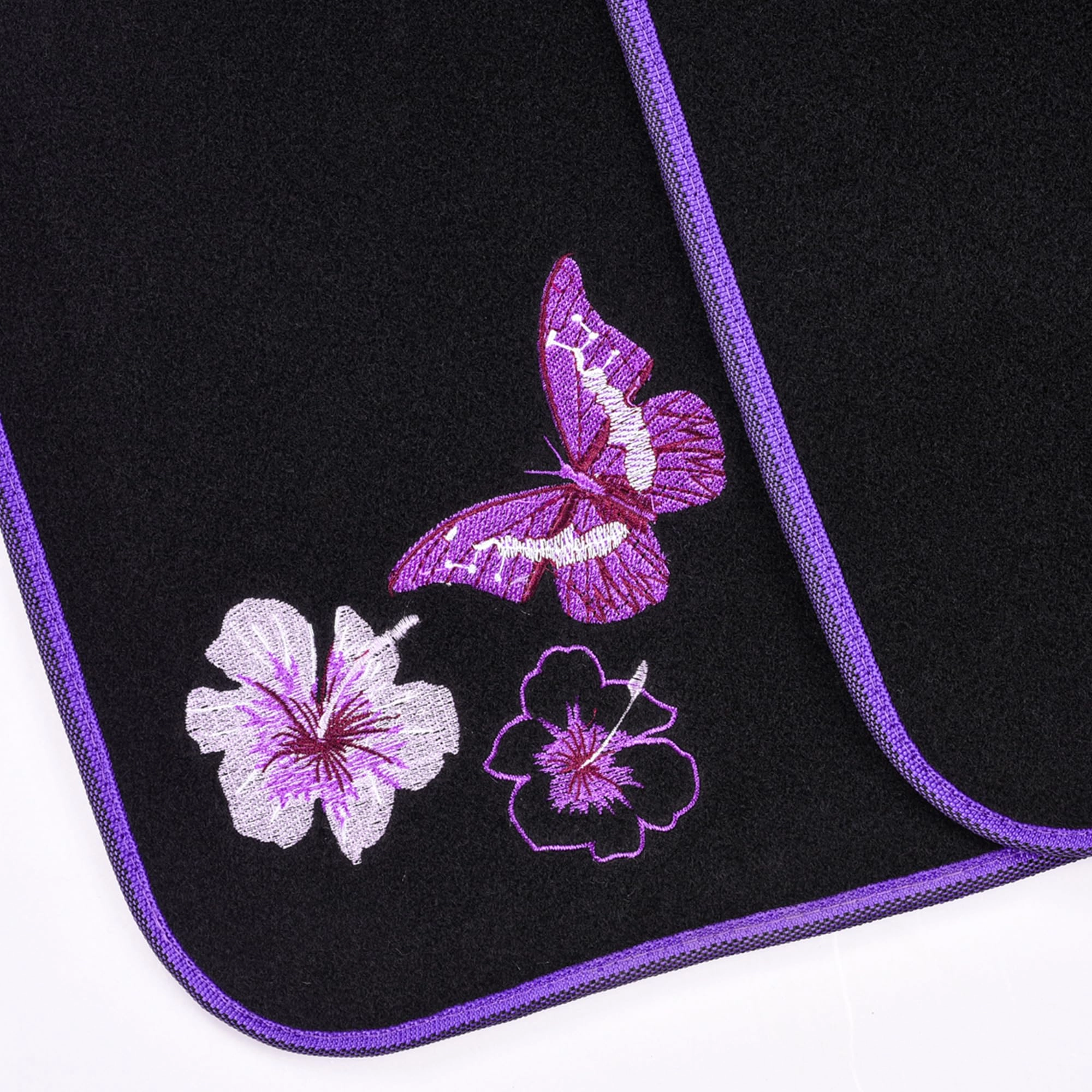 Embroidery Butterfly and Flower Car Floor Mats