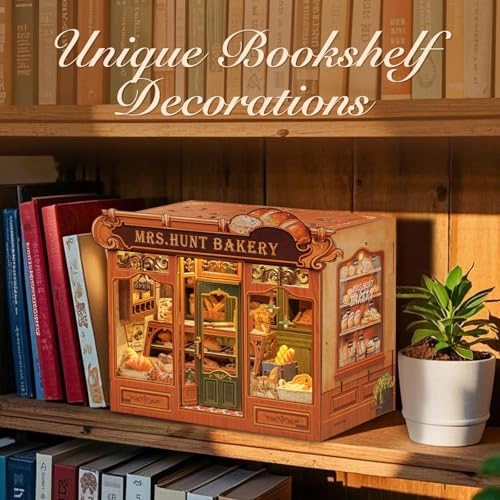 DIY Dollhouse & Book Nook Kit - LED lights Wooden