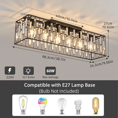Modern Crystal Ceiling Light - Dimmable