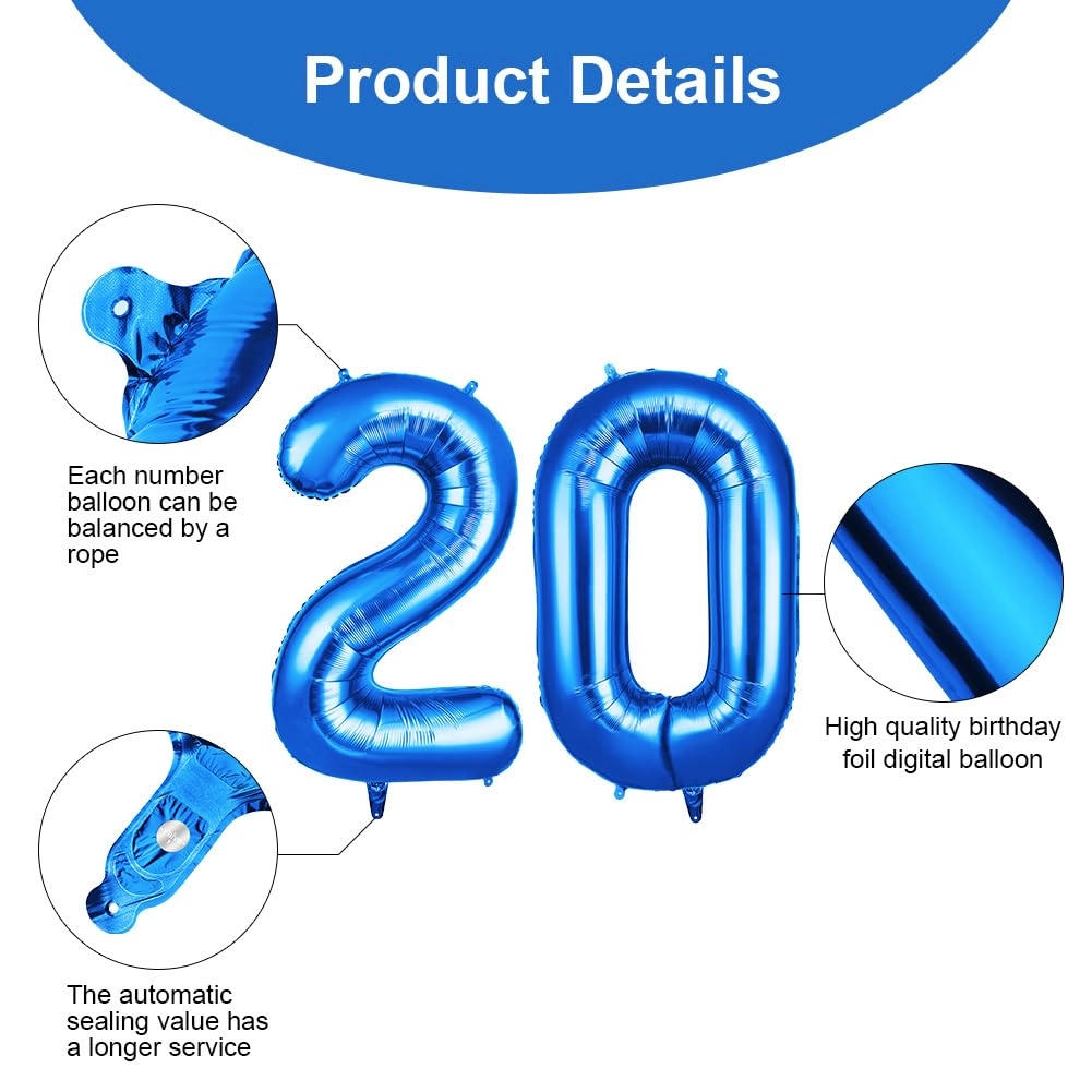 Number 20 Balloon - 2 Birthday