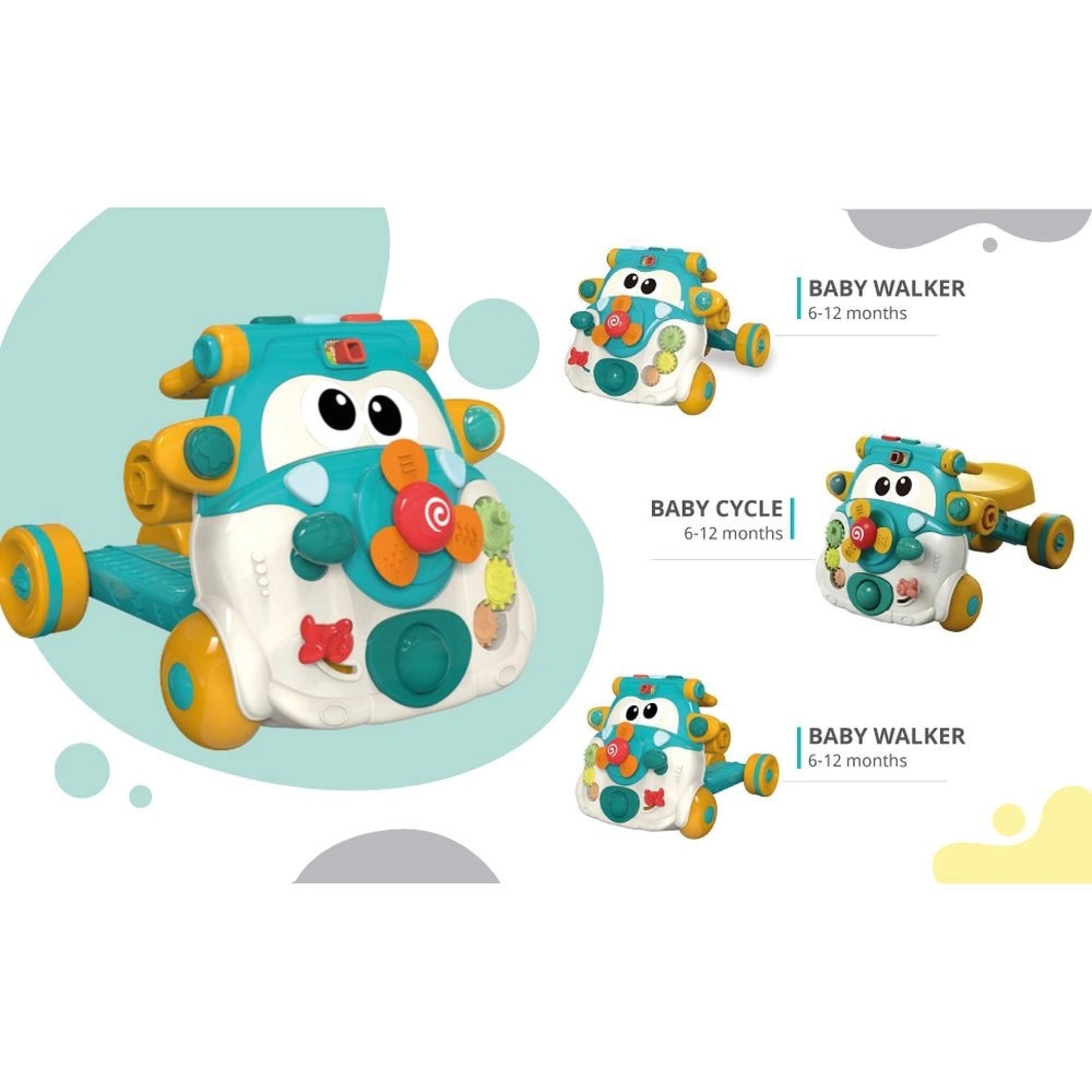 3-in-1 Baby Walker - Musical Keyboard Learning Table Mode