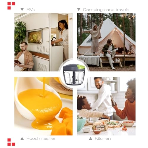 Manual Food Processor - 16.9 Fluid Ounces three blades