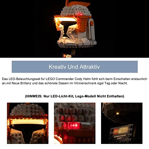 LED Light Set for 75350 Clone Commander Cody Helmet - 1 pcs
