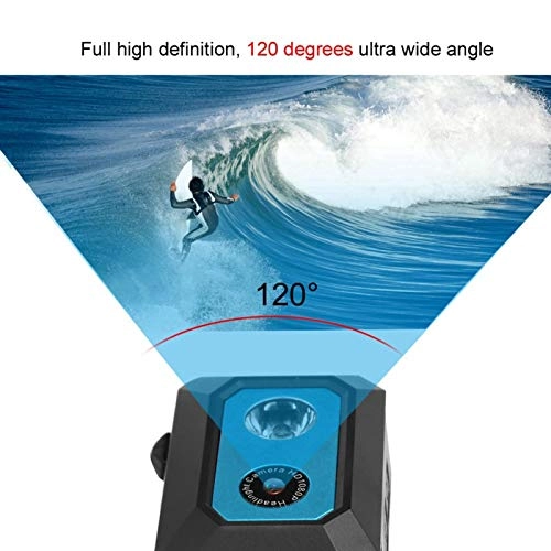 Yctze DV sports camera, 120 degree ultra wide angle, one touch turn on LED spot, with super bright spot.(Black Blue)