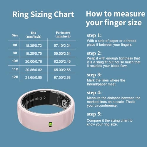 Ceramic Touch Smart Ring - Heart Rate Blood Oxygen 5ATM Waterproof