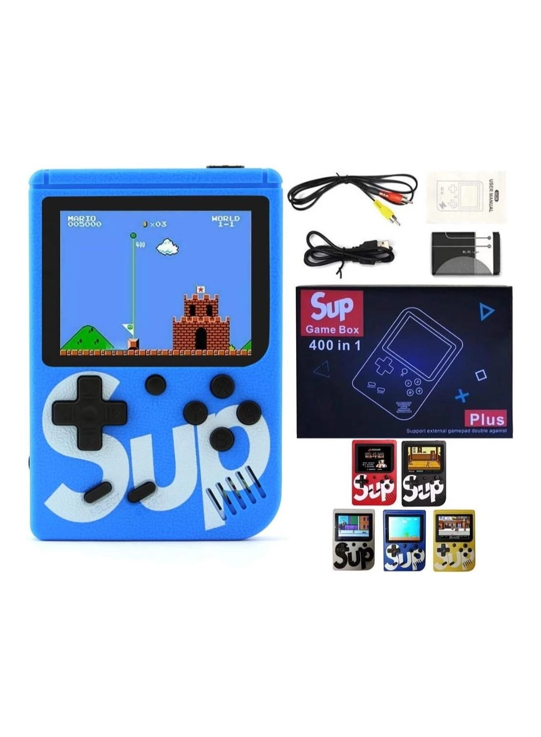 Handheld Game Console - 400 Built-in Games 3-Inch Color Screen Rechargeable Battery