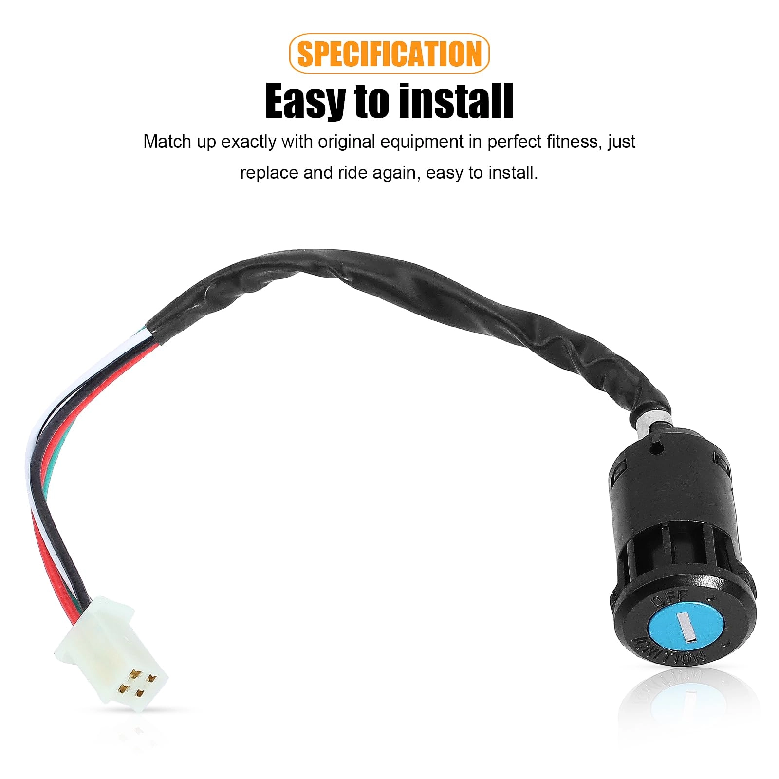 Ignition Key Switch - 4 Pin Plug-In Mount