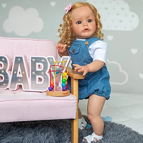 Sue-Sue Reborn Doll - 24 Inch (61 cm) hand-rooted fibre hair Blue Eyes