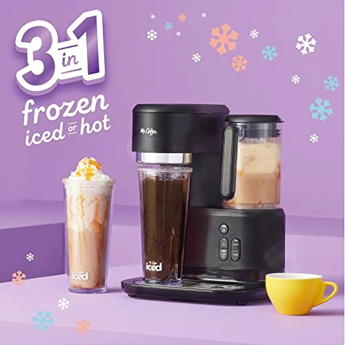 3-in-1 Single-Serve Iced and Hot Coffee/Tea Maker and Blender - Built-In Blender Reusable Filter Bundle