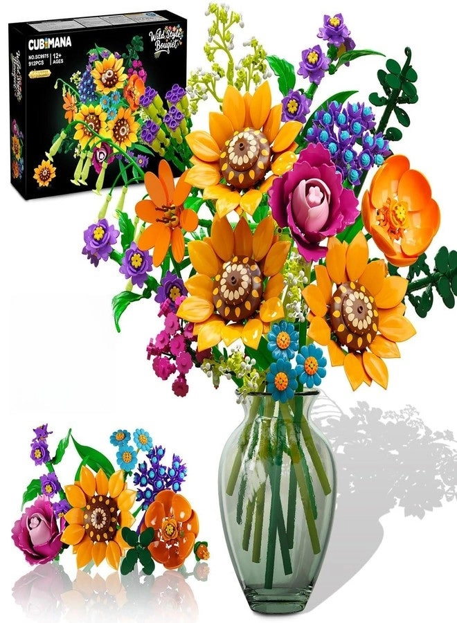CUBIMANA Wild Flowers Bouquet Building Set - Wildflower 912pcs