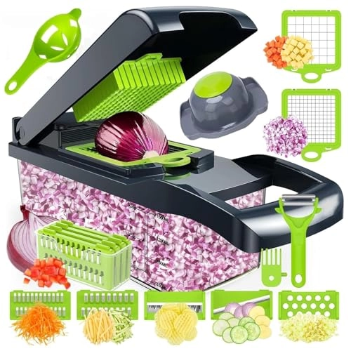 Multifunction Vegetable Chopper - 14-in-1 Manual Multicolor