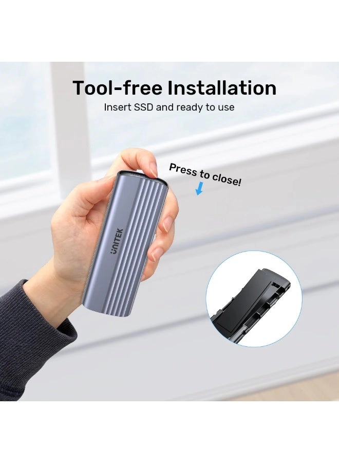 M.2 PCIe NVMe SSD Enclosure - 10Gbps USB-C M.2 NVMe M-Key 2230/2242/2260/2280