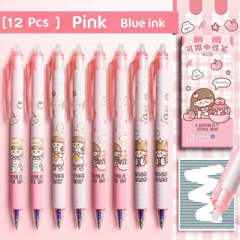 Smooth Writing Eresable Gel Pen - 12 Pcs 0.5mm
