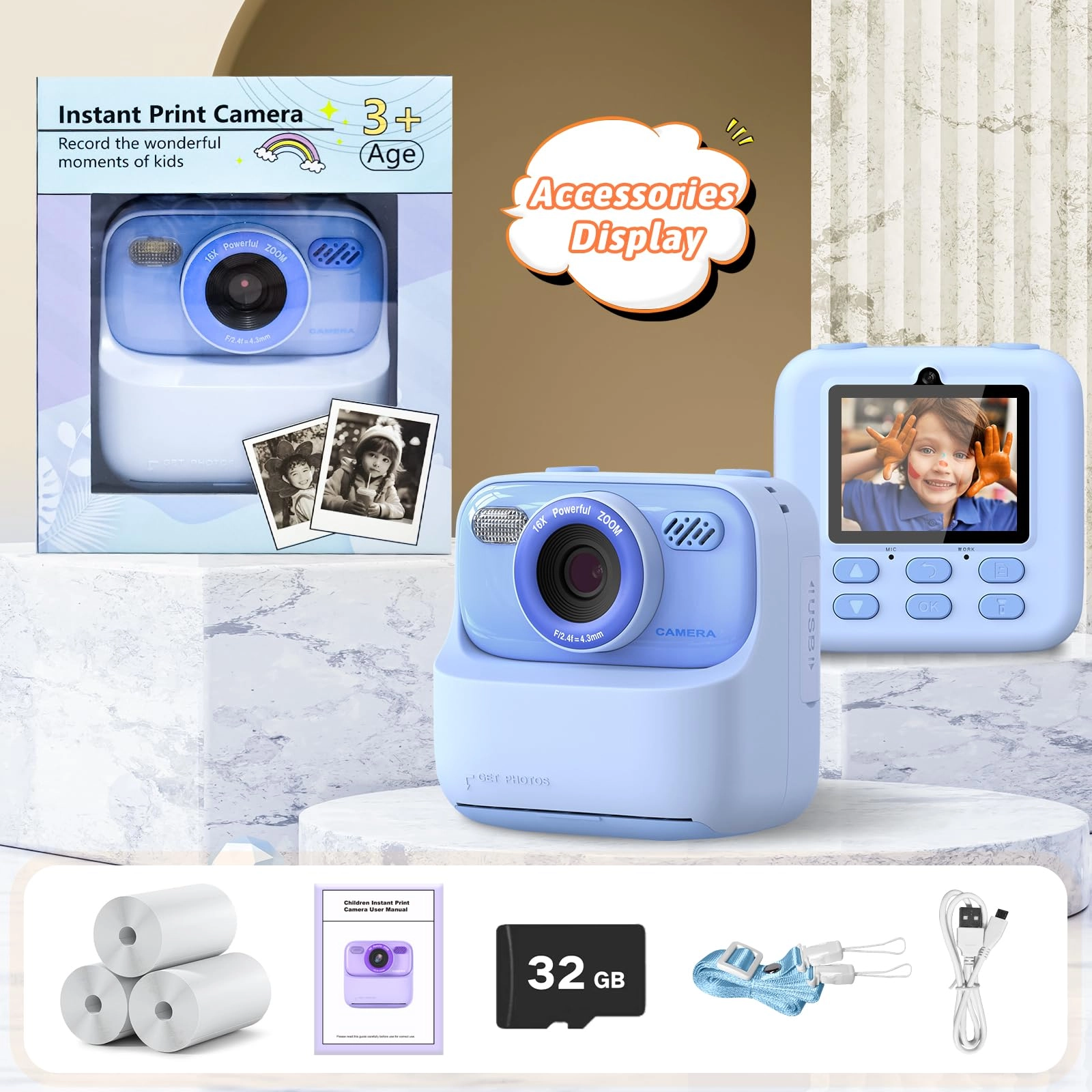 Instant Print Camera - 32GB White