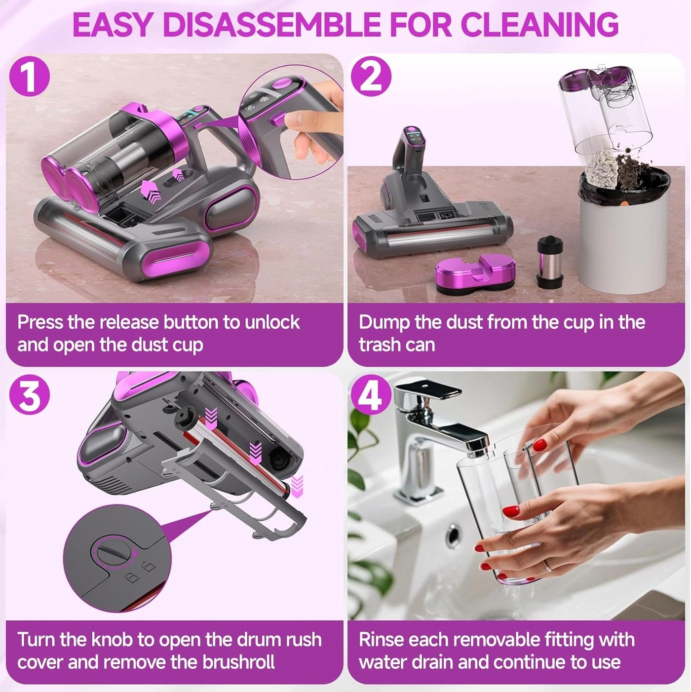 Handheld Mattress Vacuum - Cordless UV 10,000Pa