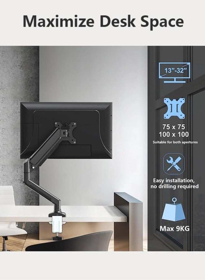 Single Monitor Arm - 1 13-32 inch 75x75 or 100x100mm