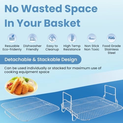 Square Air Fryer Rack - Stainless Steel