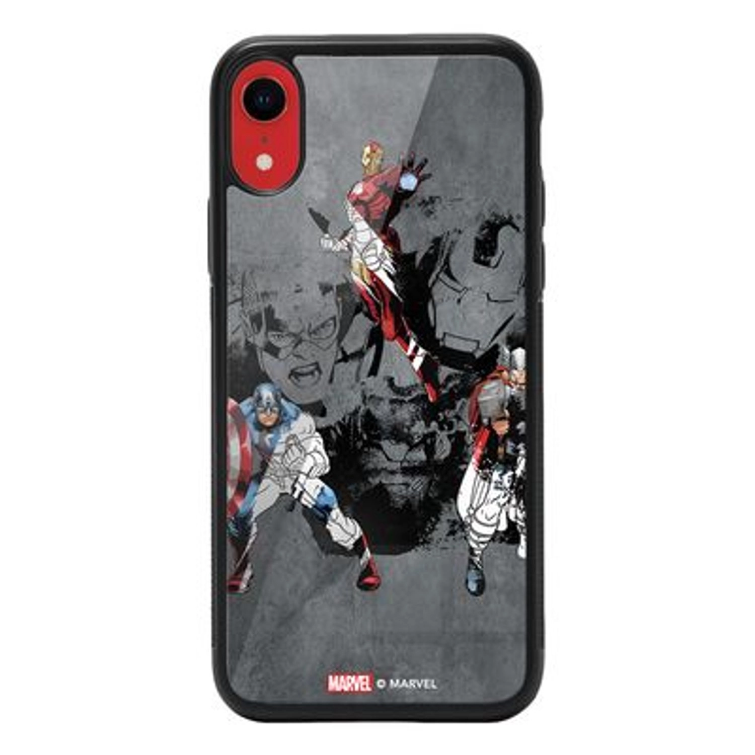 Avengers Trio Back Case TPU Bumper Case + Tempered Glass Back for iPhone XR