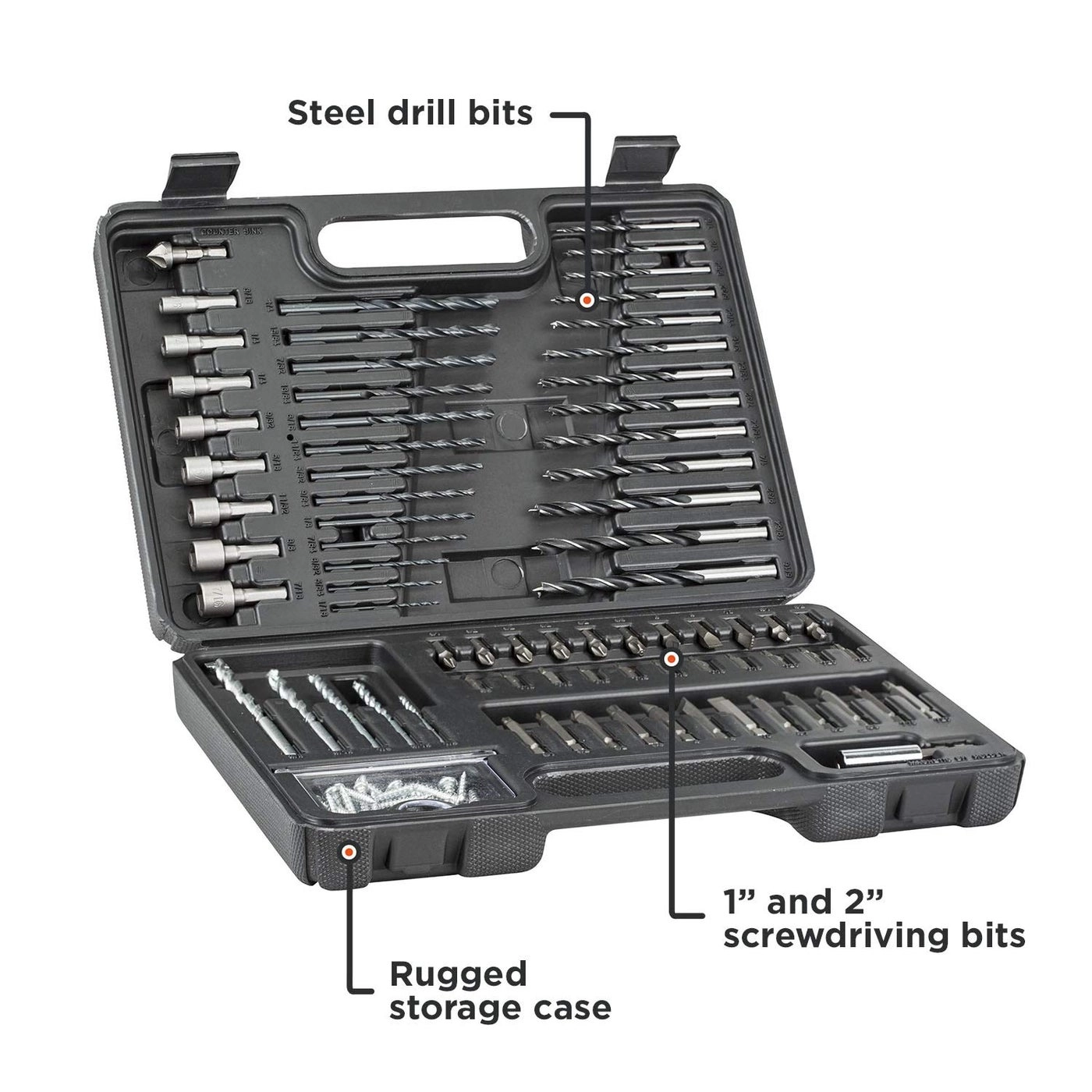 Drill Bit Set - 109-Piece + Screwdriver Bit Set