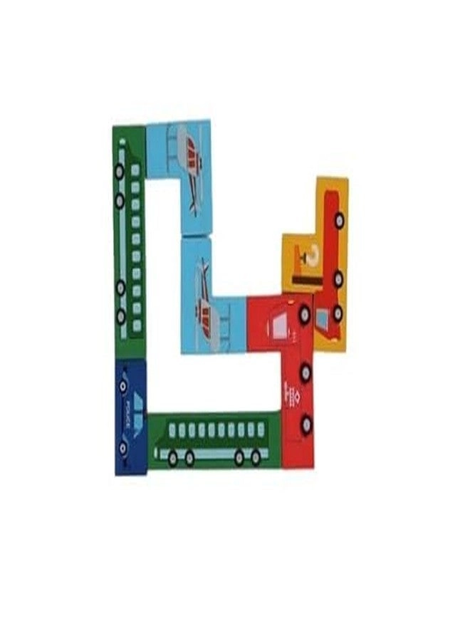 Wooden Traffic and Animals Pegged Knob Toy - 2 years+ 18 pieces Combo