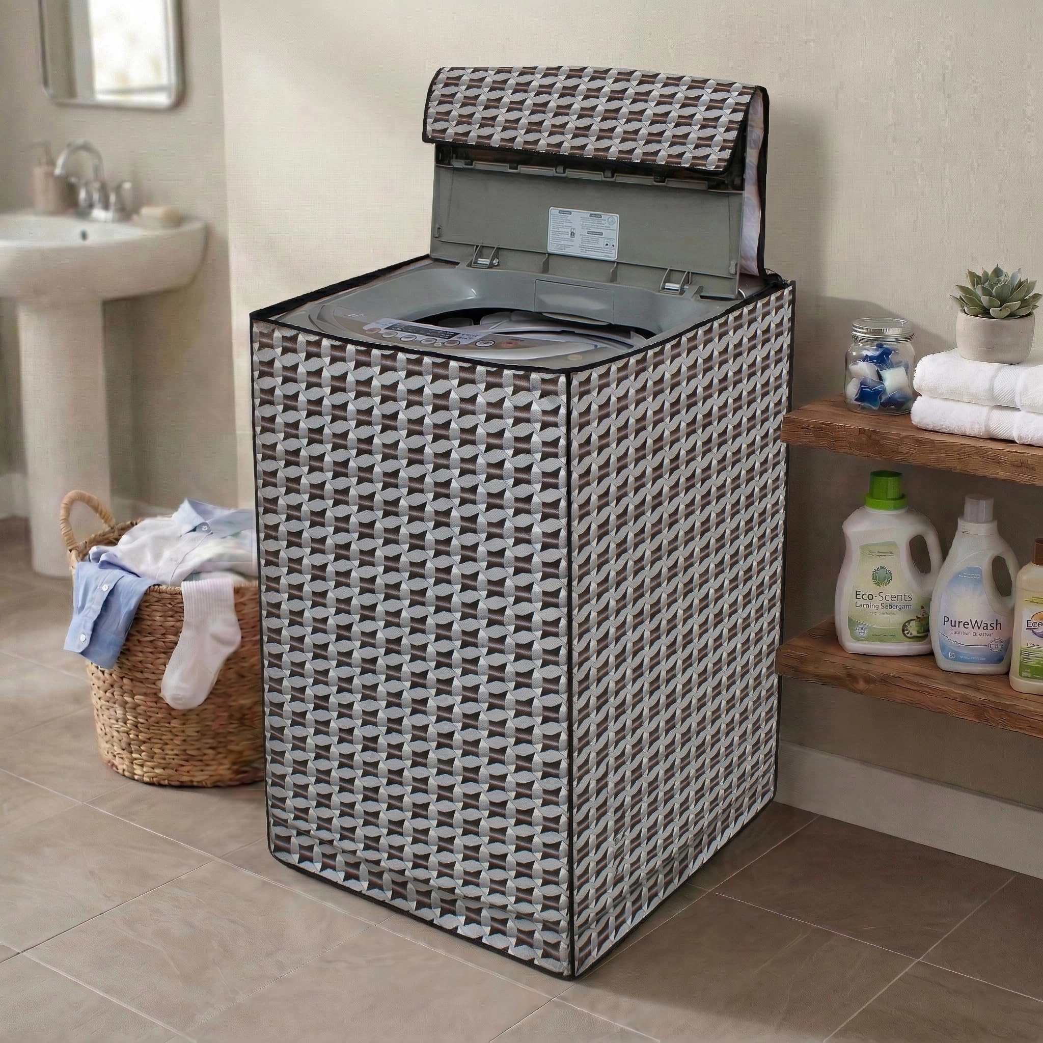 DREAM CARE Washing Machine Cover - Printed for LG 7 Kg Fully Automatic Top Load Machine