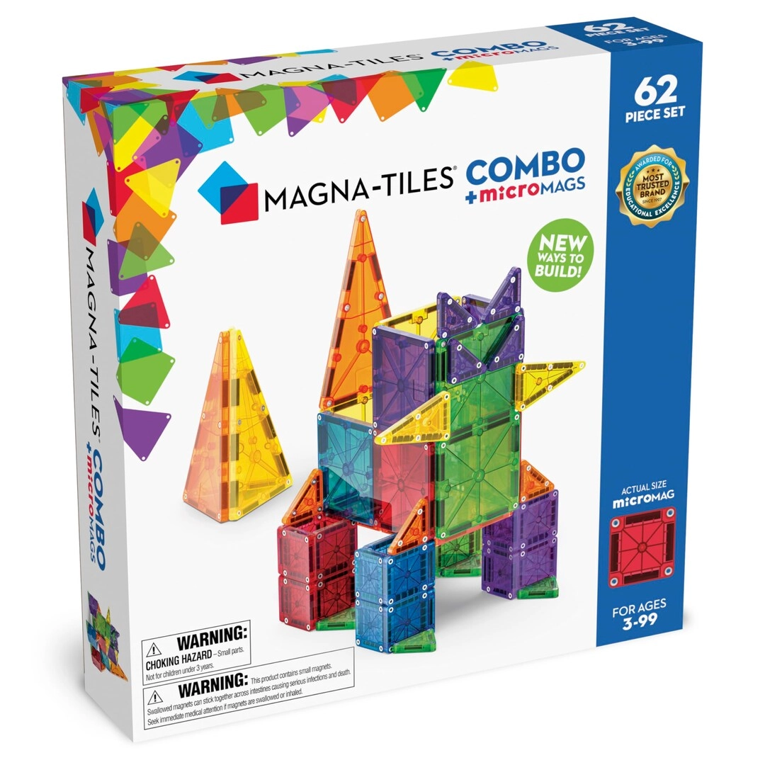 Magna-Tiles Magnetic Construction Set - 62 pcs