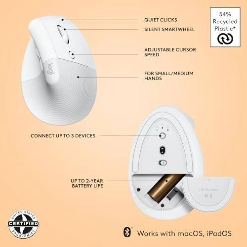 Lift Vertical Ergonomic Mouse - Wireless