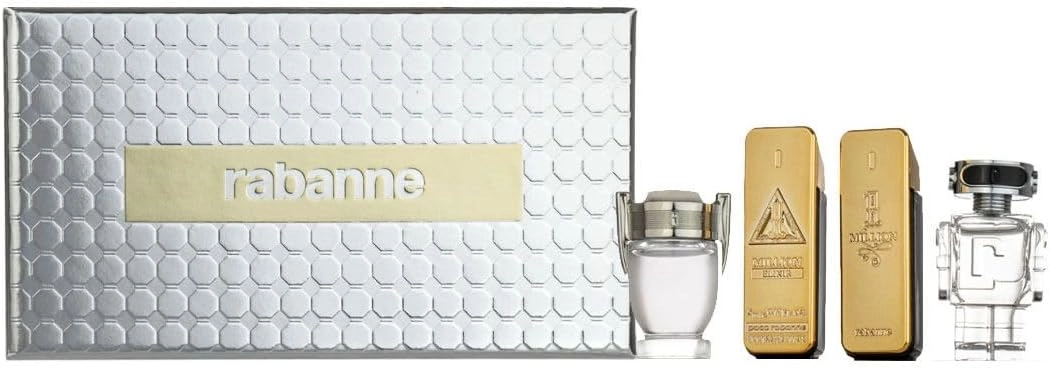 Rabanne Men's Cologne Gift Set - Eau De Parfum,Eau De Toilette 4 Pieces