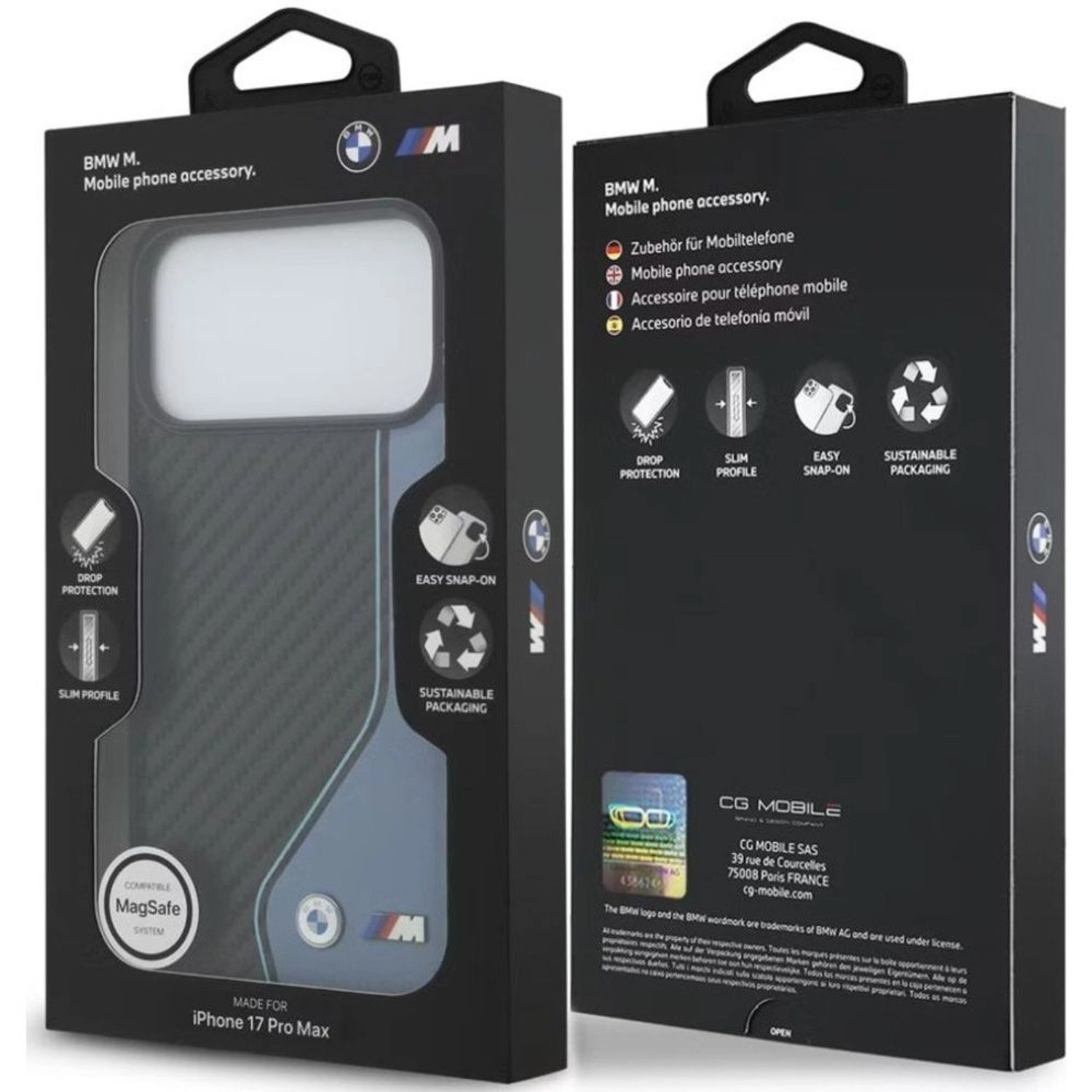 PU Leather and Carbon Case with MagSafe for iPhone 17 Pro Max